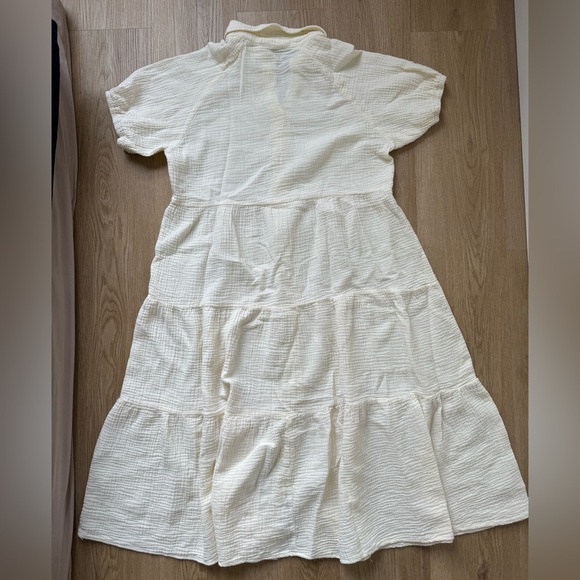 Cream Button-Down Dress - Picture 2 of 3